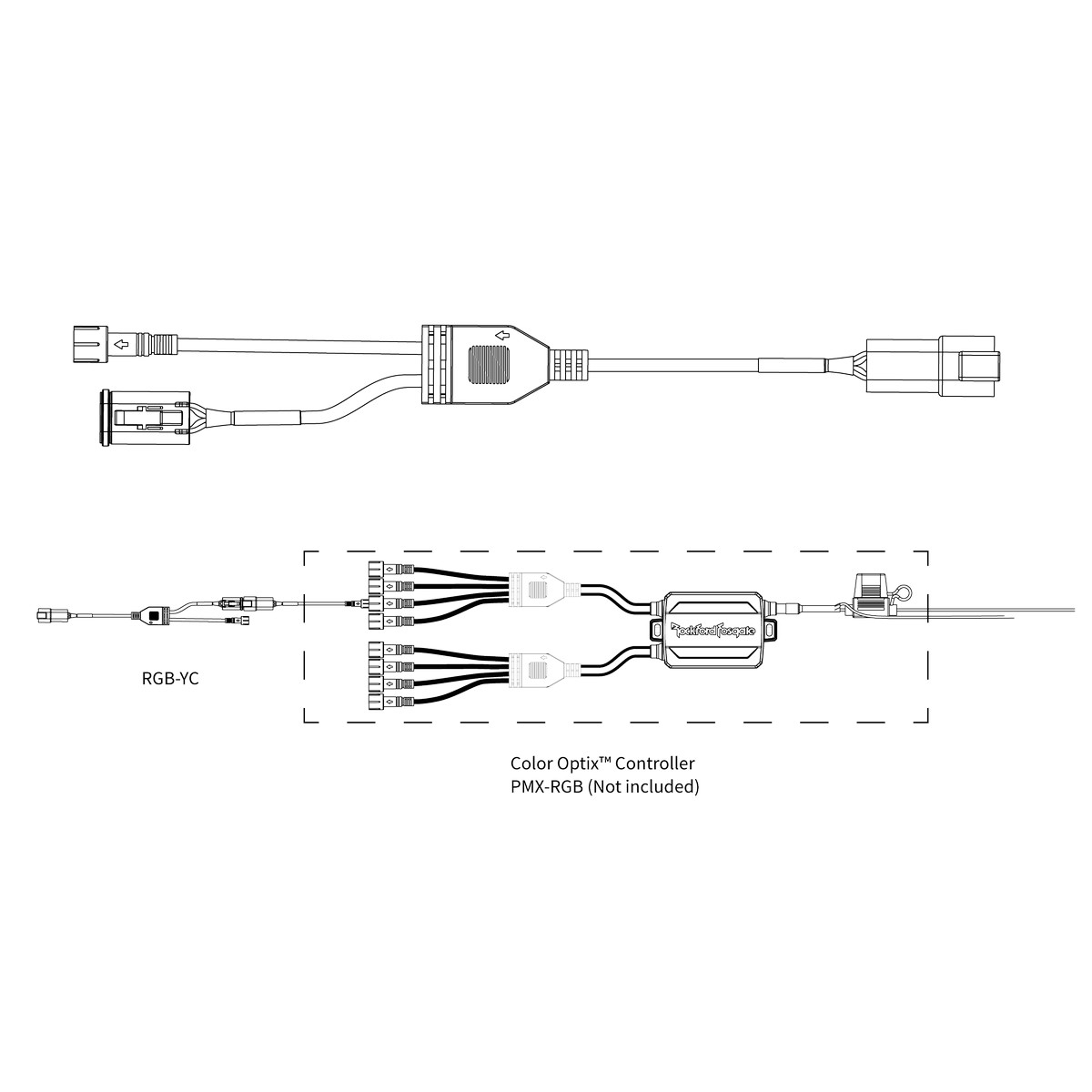 Rockford Fosgate Y-Adapter Color Optix Cable for PMX-RGB (Gen-1) (RGBYC) - Image 3