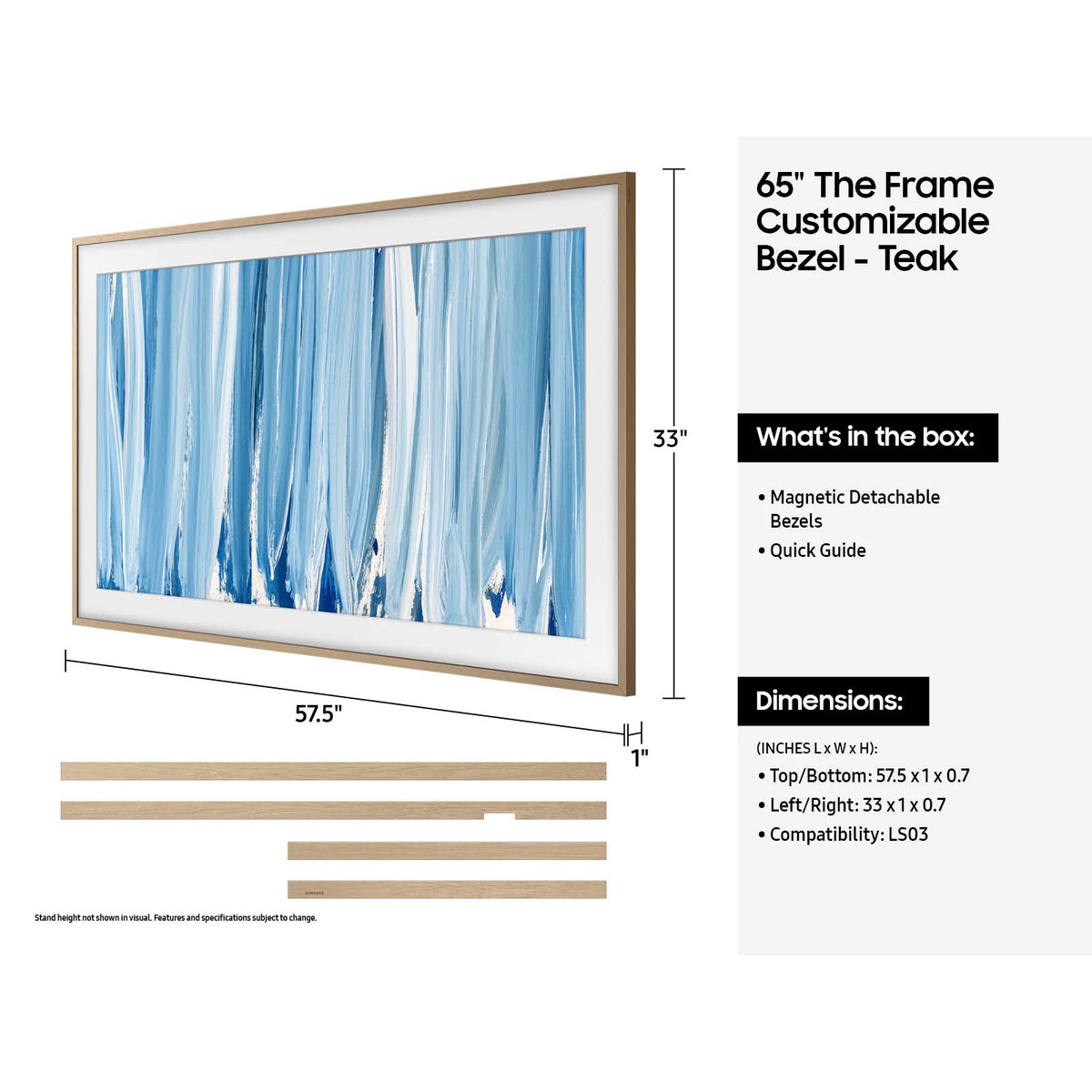 Samsung Customizable 65" Frame VG-SCFH Teak (VG-SCFH65TKBZA) - Image 4