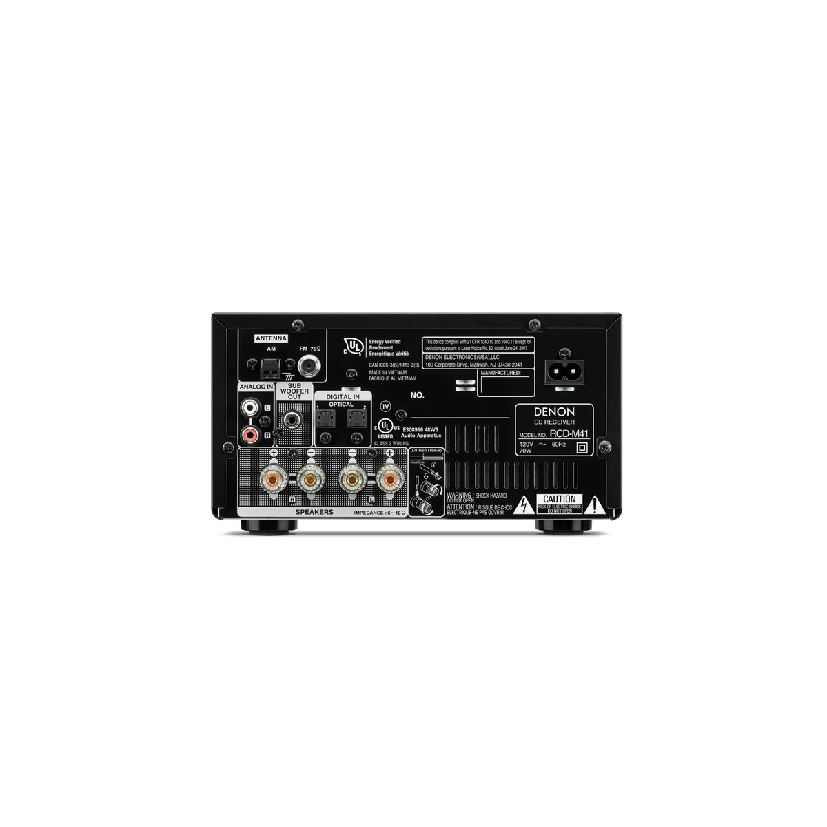 DENON Mini HiFi System with CD, Bluetooth and FM Tuner - Black (DM-41SBK) - Image 3